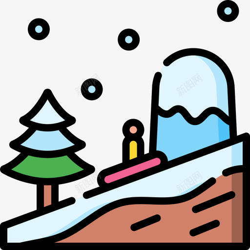 雪橇冬季运动15线性颜色图标svg_新图网 https://ixintu.com 冬季运动 线性 雪橇 颜色
