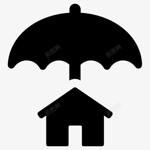 保险家庭保险房子图标svg_新图网 https://ixintu.com 保护 保险 安全 家庭 房子
