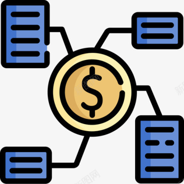 分析货币72线性颜色图标图标