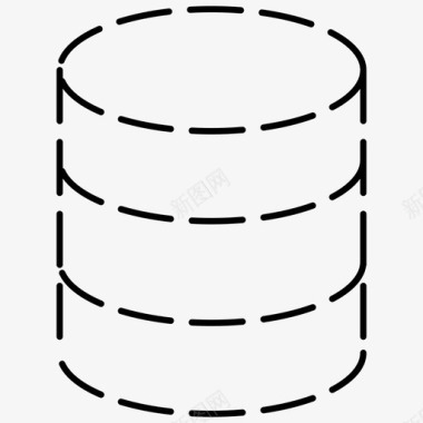 数据库网络托管虚线图标图标
