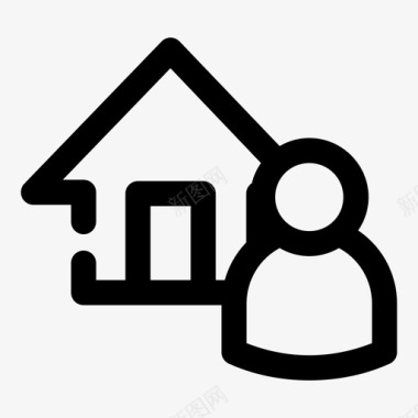 家庭用户购房房屋图标图标