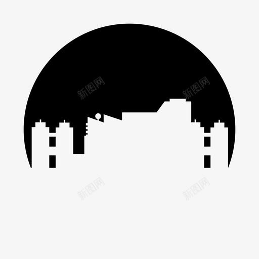 天际线建筑城市图标svg_新图网 https://ixintu.com 城市 城市圈形状 塔楼 天际线 市中心 建筑
