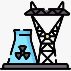 核电厂核电厂核7线性颜色图标高清图片