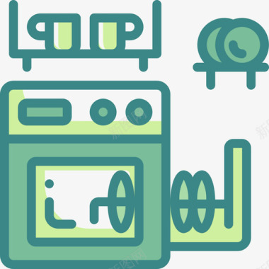 洗碗机家用电子2双色调图标图标