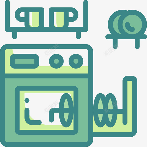 洗碗机家用电子2双色调图标svg_新图网 https://ixintu.com 双色 家用电子 洗碗机 色调