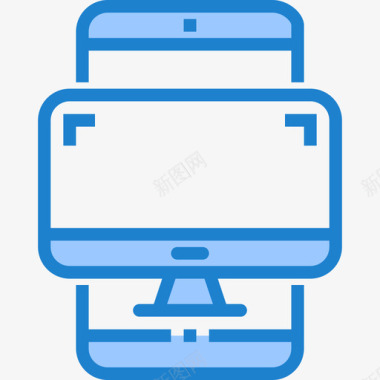电脑智能手机功能6蓝色图标图标