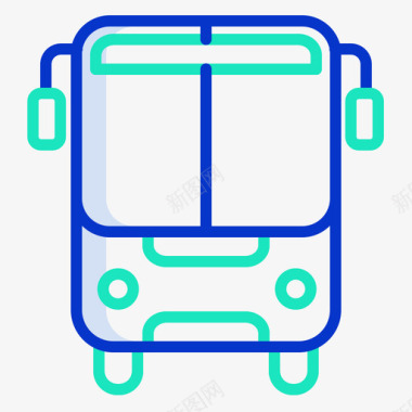 公共汽车交通134轮廓颜色图标图标