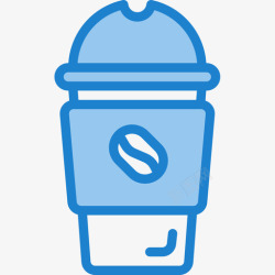冰蓝色冰咖啡76号咖啡厅蓝色图标高清图片
