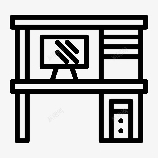 电脑桌家具工作台图标svg_新图网 https://ixintu.com 家具 家具及家居装饰 工作台 电脑桌
