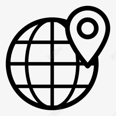 世界定位全球定位地图定位图标图标