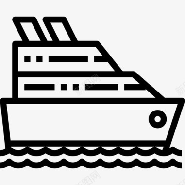 游艇旅行180直线图标图标