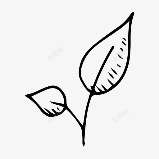植物生长叶图标svg_新图网 https://ixintu.com 叶 植物 生长 自然 芽