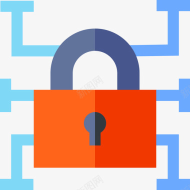 挂锁通用数据保护规定扁平图标图标