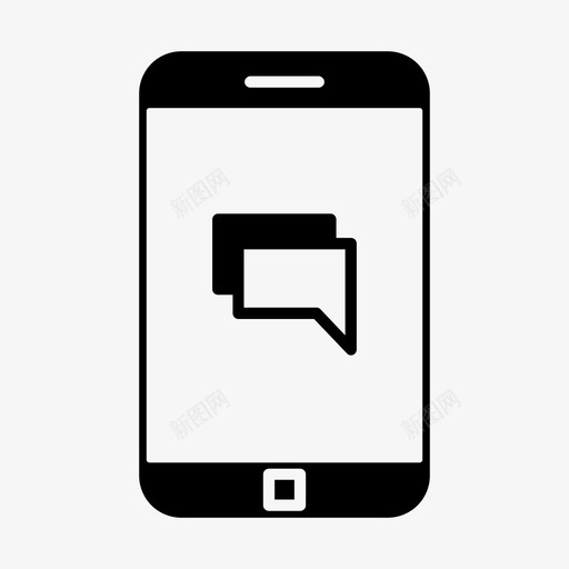 智能手机聊天连接对话图标svg_新图网 https://ixintu.com 对话 手机 智能 短信 聊天 连接