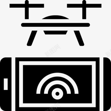 智能手机无人机6字形图标图标