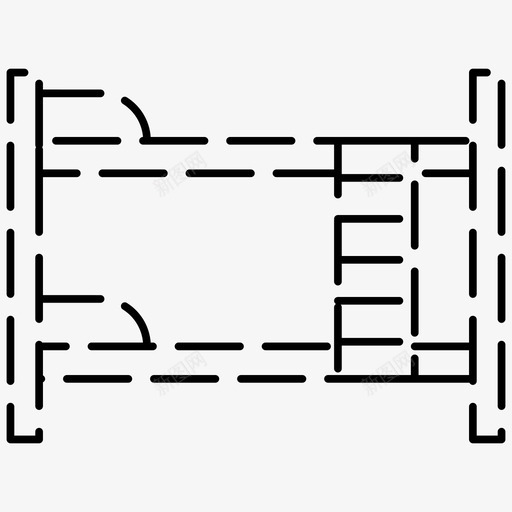 旅馆床宿舍图标svg_新图网 https://ixintu.com 图标 家具 宿舍 旅馆 虚线 都是