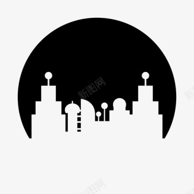 天际线建筑城市图标图标