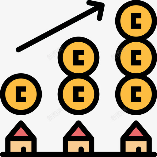 统计房地产117线性颜色图标svg_新图网 https://ixintu.com 房地产 线性 统计 颜色