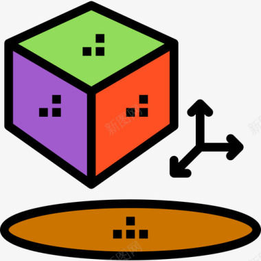 3dvr数字线性彩色图标图标