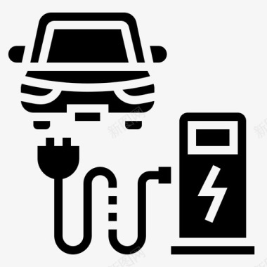 充电汽车生态图标图标