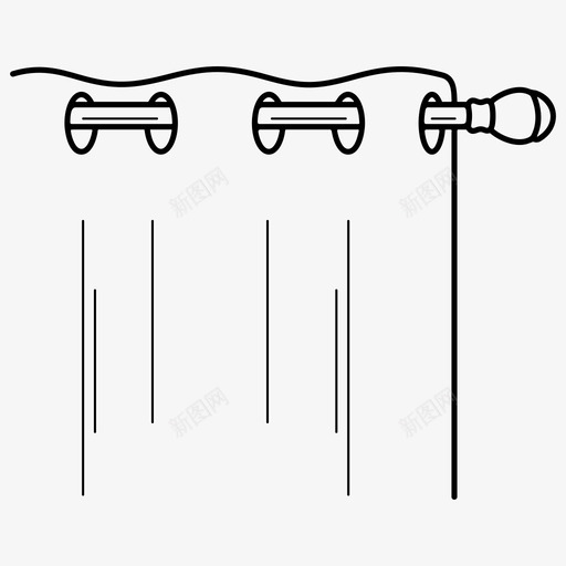 窗帘檐口滑动图标svg_新图网 https://ixintu.com 檐口 滑动 窗帘 窗户 薄纱