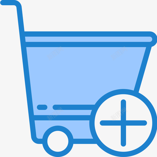 添加购物和电子商务8蓝色图标svg_新图网 https://ixintu.com 添加 电子商务 蓝色 购物