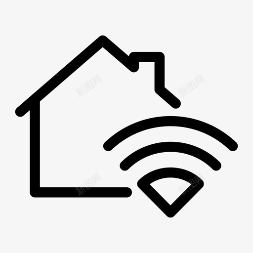 智能家居连接住宅图标svg_新图网 https://ixintu.com wifi 住宅 商务 智能家居 连接