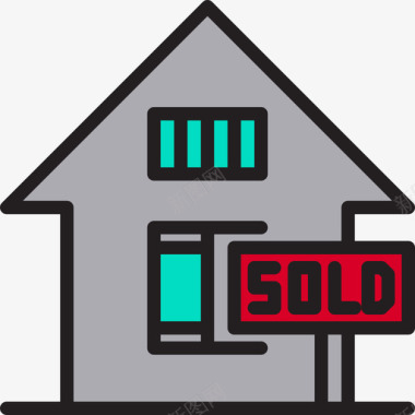 出售房地产128线性颜色图标图标