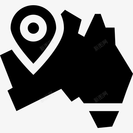 地图澳大利亚17填充图标svg_新图网 https://ixintu.com 地图 填充 澳大利亚