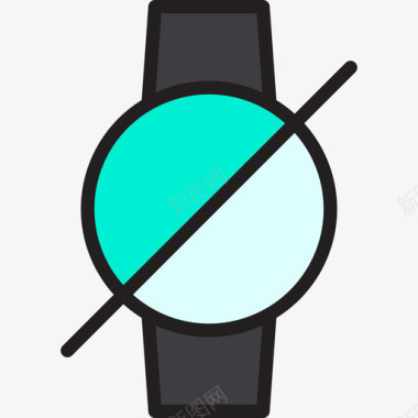 腕表时间与地图3线色图标图标