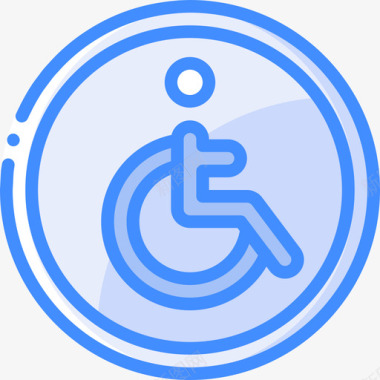 轮椅无障碍5蓝色图标图标