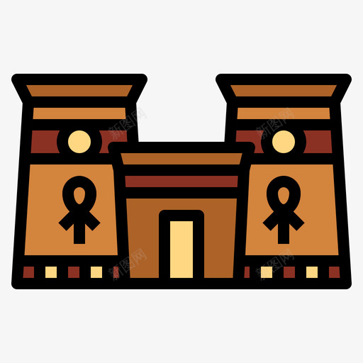 神庙埃及29线性颜色图标svg_新图网 https://ixintu.com 埃及 神庙 线性 颜色