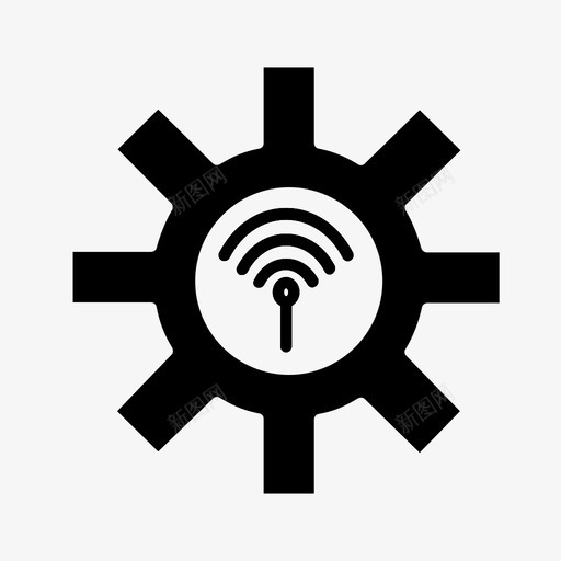 wifi设置齿轮选项图标svg_新图网 https://ixintu.com wifi 标志 标志符 符号 设置 选项 齿轮