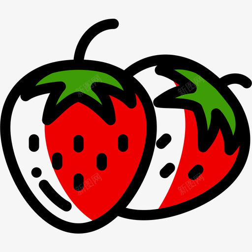 草莓健康食品15颜色省略图标svg_新图网 https://ixintu.com 健康食品 省略 草莓 颜色