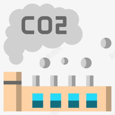 工厂污染17平坦图标图标