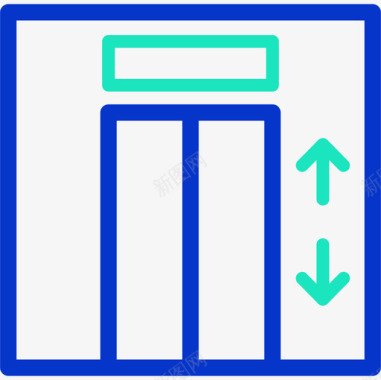电梯135号酒店轮廓颜色图标图标