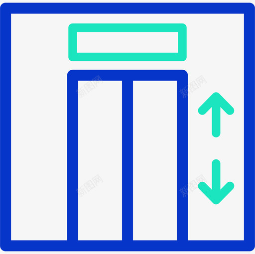 电梯135号酒店轮廓颜色图标svg_新图网 https://ixintu.com 135号 电梯 轮廓 酒店 颜色