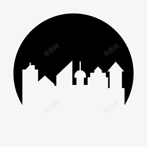天际线建筑城市图标svg_新图网 https://ixintu.com 办公室 城市 天际 建筑 形状