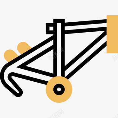 自行车自行车17黄色阴影图标图标