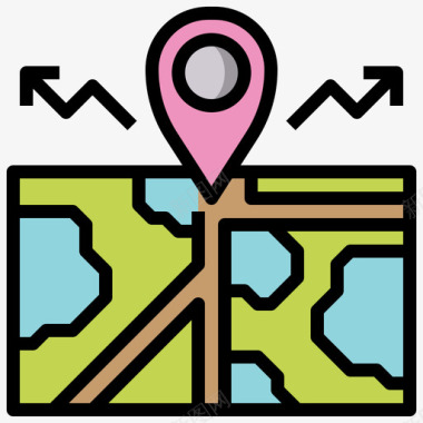地图出租车服务13线颜色图标图标
