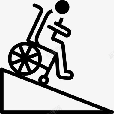 坡道扶手椅残疾人图标图标
