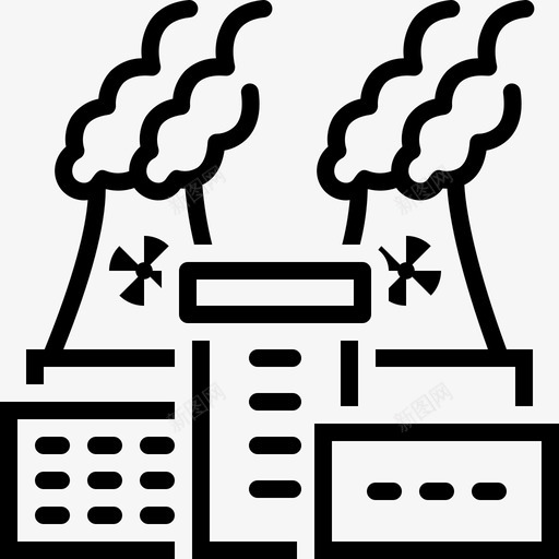 核电站烟囱危险图标svg_新图网 https://ixintu.com 危险 核电站 污染 烟囱 矿物