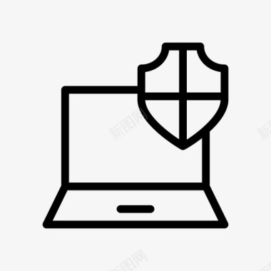 安全笔记本电脑笔记本电脑保护图标图标