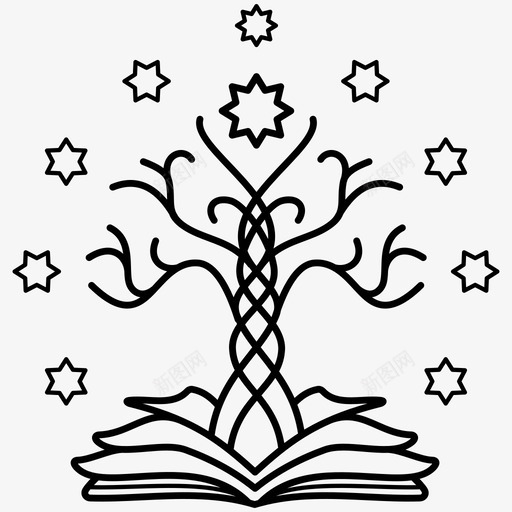 刚铎之树书幻想图标svg_新图网 https://ixintu.com 之树 刚铎 宇宙 幻想 白树