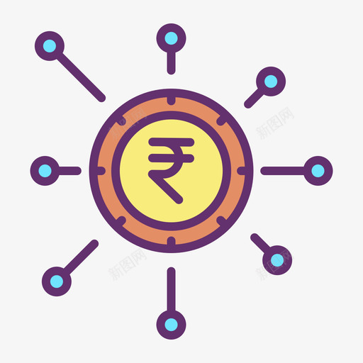网络货币11线性颜色图标svg_新图网 https://ixintu.com 线性颜色 网络 货币11