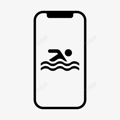 游泳运动健康图标svg_新图网 https://ixintu.com iphone 健康 健身 游泳 苹果 运动
