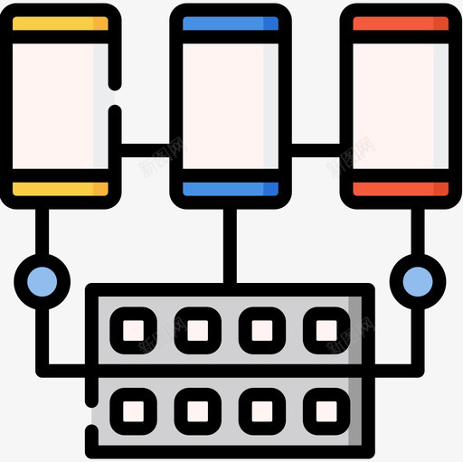 网络互联网技术16线颜色图标svg_新图网 https://ixintu.com 互联网技术16 线颜色 网络