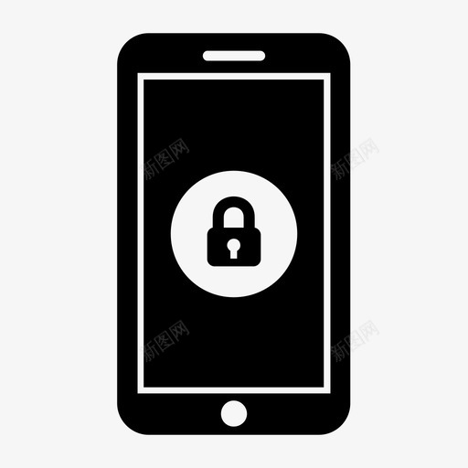 智能手机挂锁屏幕图标svg_新图网 https://ixintu.com 屏幕 技术 挂锁 智能手机