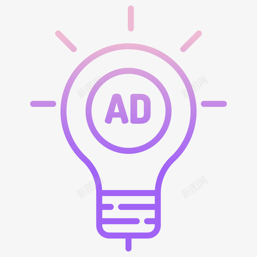 灯泡ADS12轮廓渐变图标svg_新图网 https://ixintu.com ADS12 灯泡 轮廓渐变