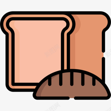 面包营养5原色图标图标
